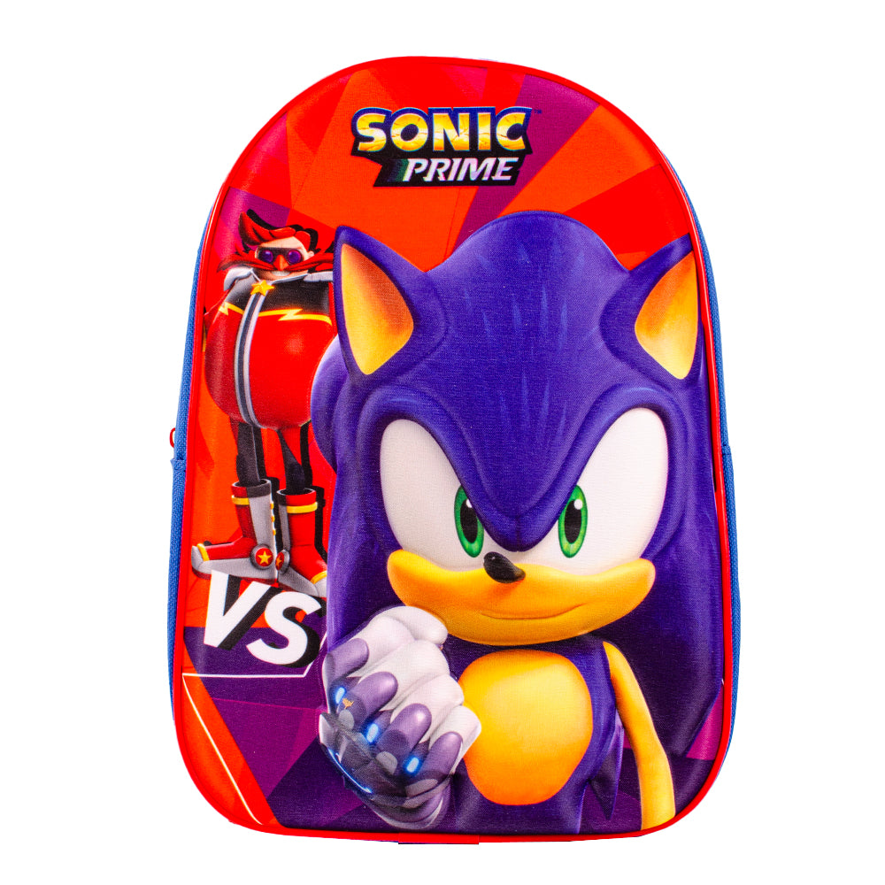 Sonic Prime blue kids backpack with padded straps and character design

