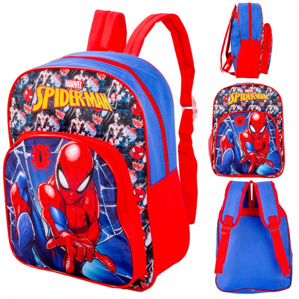 Front pocket detail on Spider-Man backpack