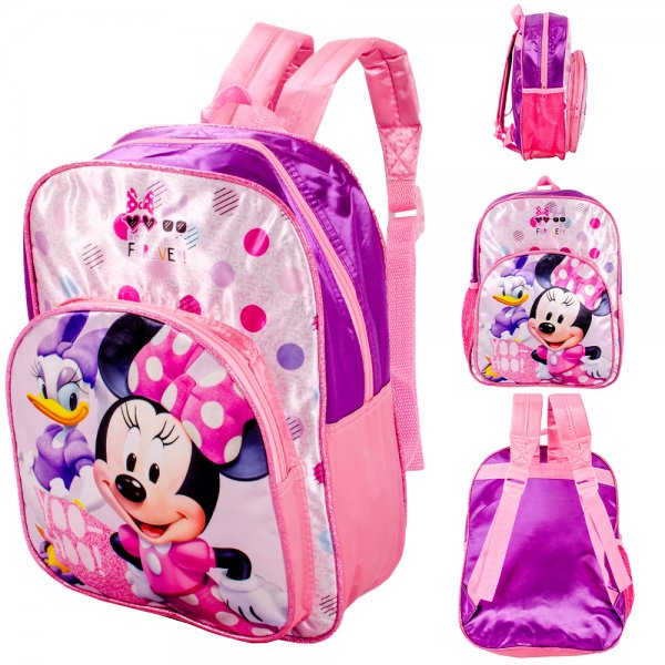Front pocket detail on Minnie Mouse backpack
