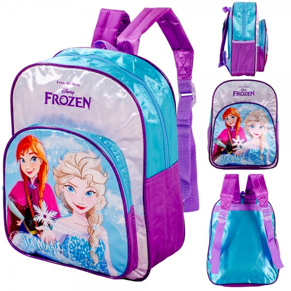 Front pocket detail on Frozen Anna and Elsa backpack