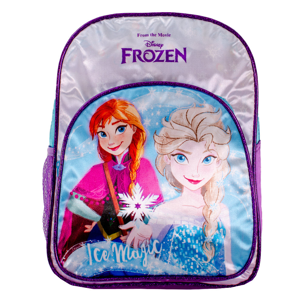 Front pocket detail on Frozen Anna and Elsa backpack