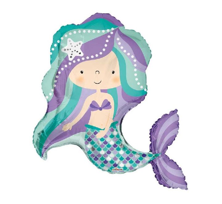 Under the sea mermaid birthday balloon