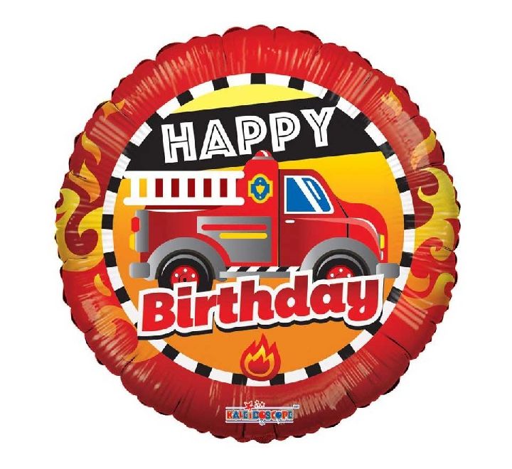 Happy Birthday Fire Truck Foil Balloon product photo