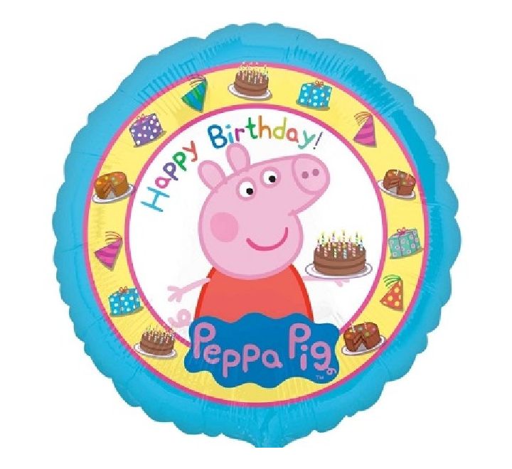 peppa pig happy birthday 18in foil balloon party decoration