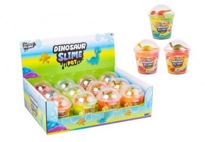 Dinosaur Slime Pot with Dinosaur Figure