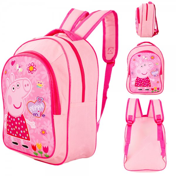 Peppa Pig pink kids backpack – lightweight school bag with padded straps, perfect for nursery, school and travel.