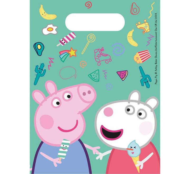 6 pack peppa pig party bags kids party gift bags