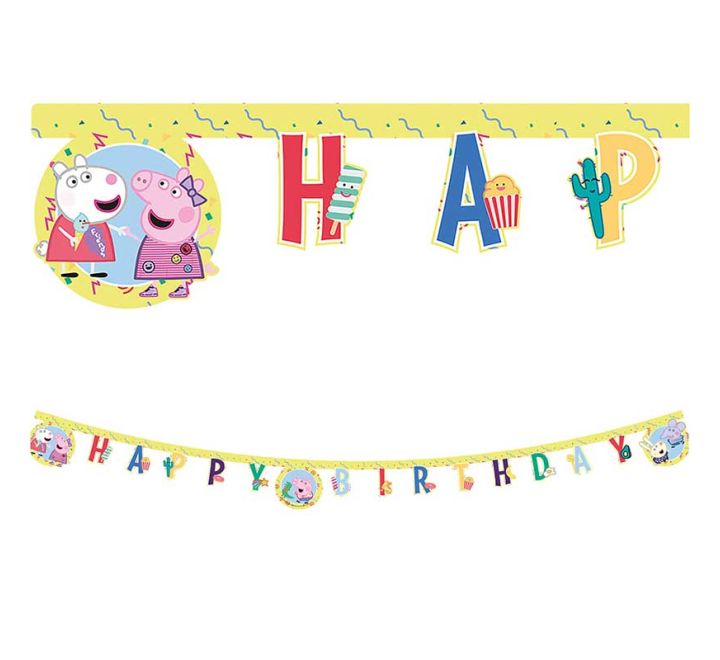 Peppa Pig happy birthday party banner decoration