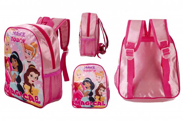 Pink Disney Princess girls backpack with Make Today Magical design