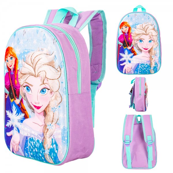 Frozen Elsa and Anna purple kids backpack with padded straps
