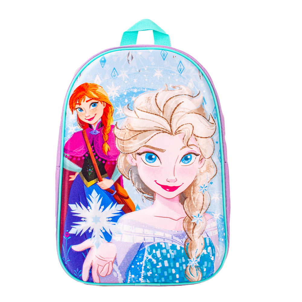 Frozen Elsa and Anna purple kids backpack with padded straps
