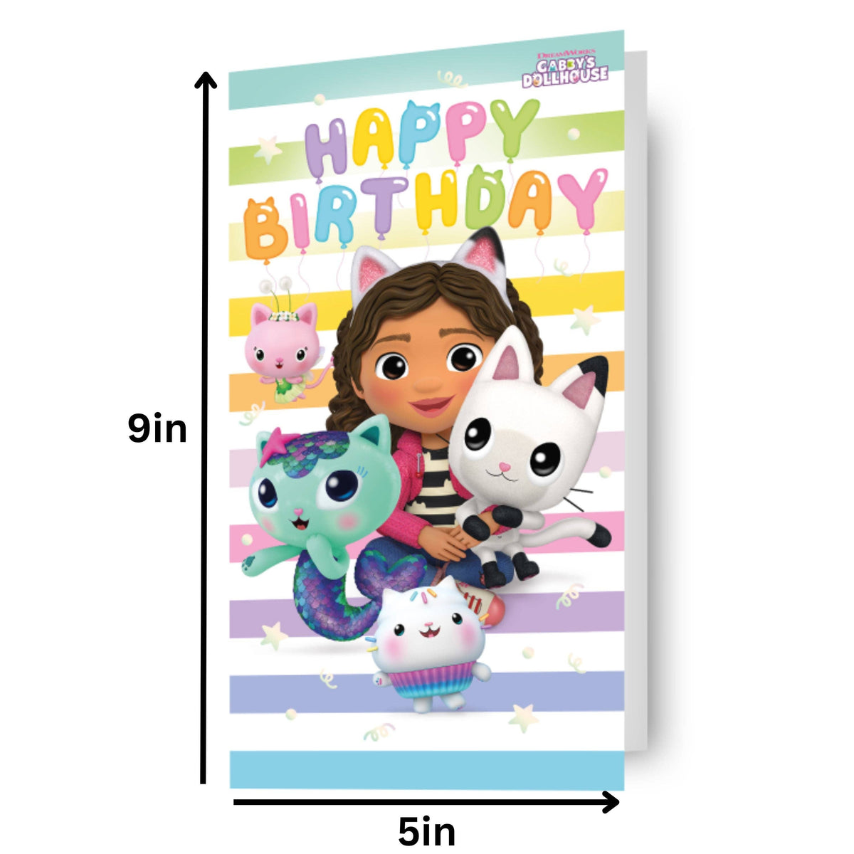 Gabby’s Dollhouse “Happy Birthday” Card – Colourful Kids Design
