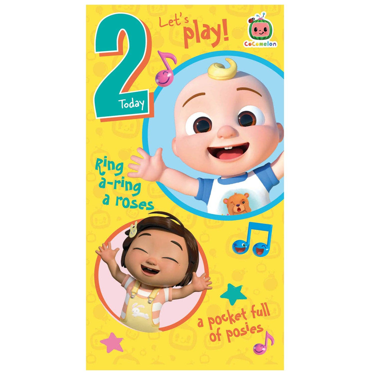 Cocomelon “Let’s Play” 2nd Birthday Card – Official Kids’ Greeting Card