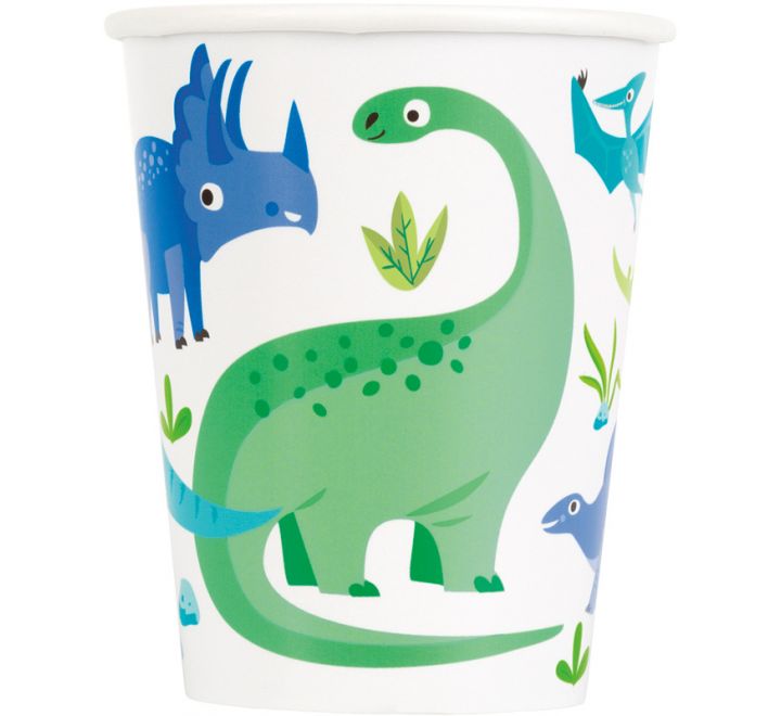 Blue Green Dinosaur Paper Cups product photo
