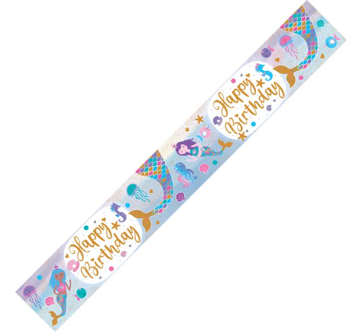 Mermaid party decoration Happy Birthday banner
