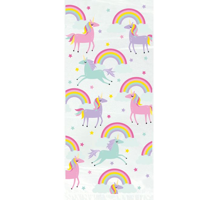 Rainbow Unicorn cellophane bags pack of 20