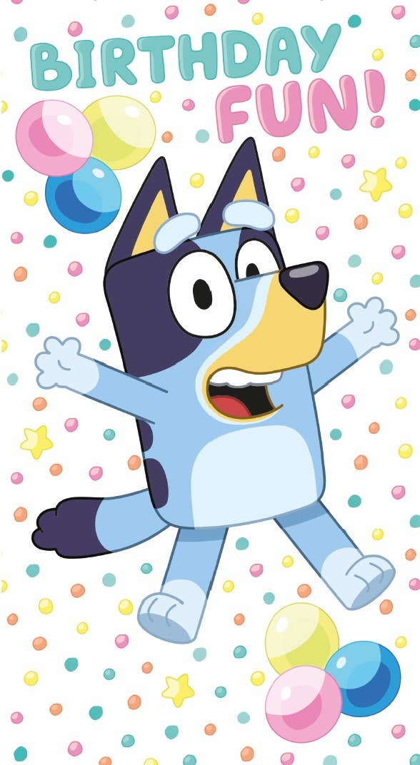 Bluey “Birthday Fun!” Card – Official CBeebies Design