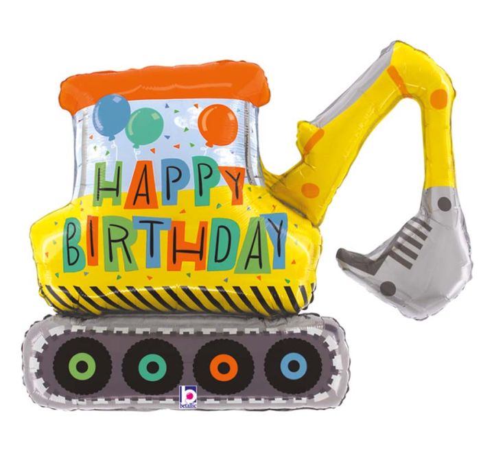 Birthday Construction Excavator Foil Balloon product photo