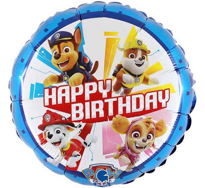 18 inch paw patrol happy birthday foil balloon party decoration