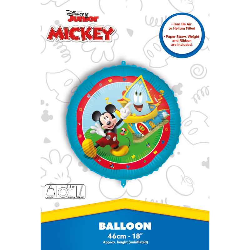 18in Mickey Mouse Rock the House foil balloon for Disney birthday party