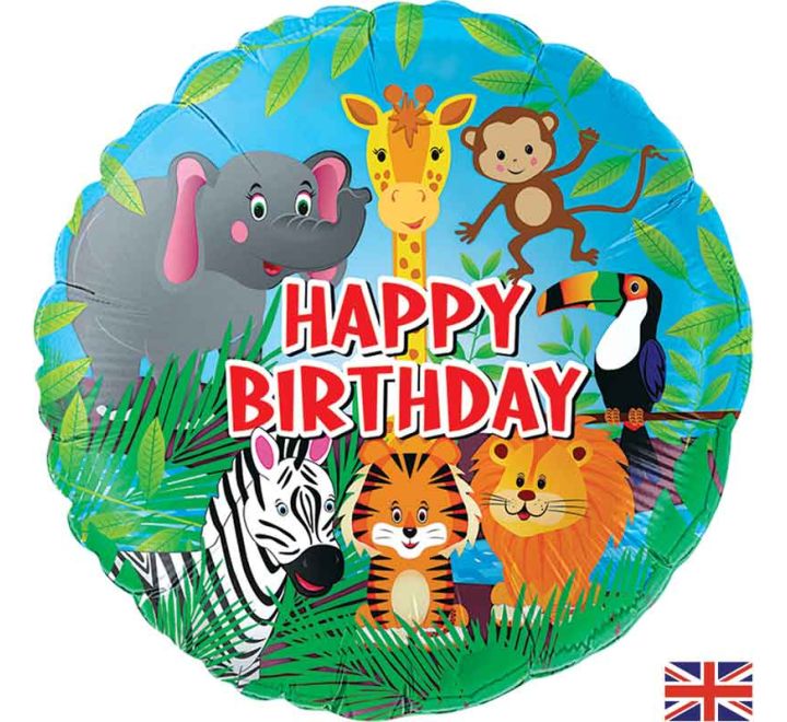 Jungle Happy Birthday Foil Balloon product photo