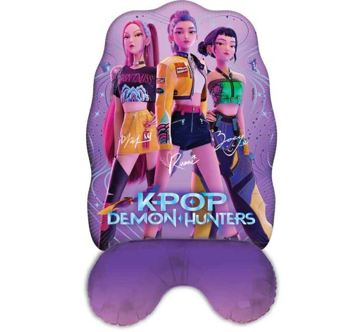 K-Pop Demon Hunters standing shaped foil balloon designed for air inflation