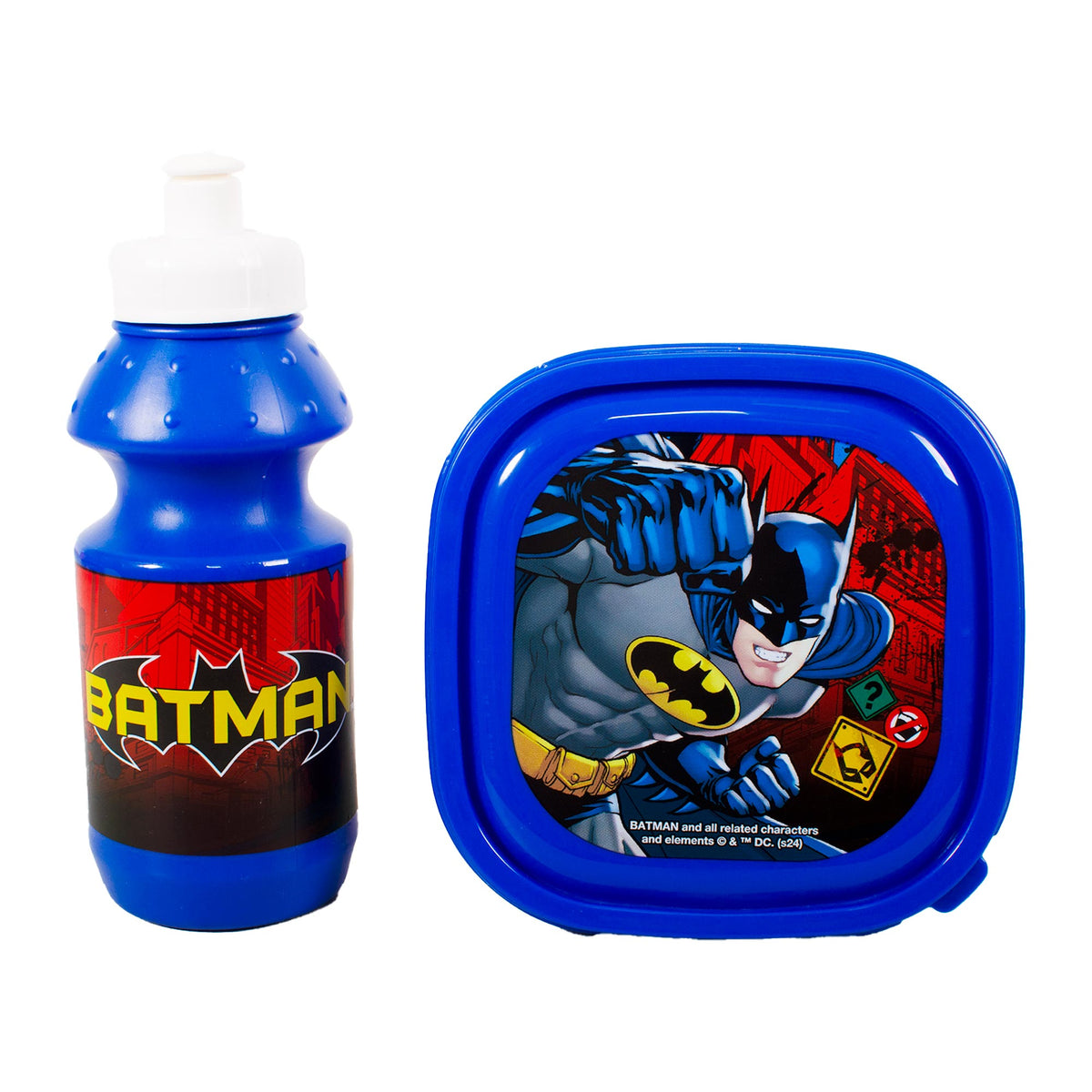 Batman lunch bag set with bottle, snack box and clear carry case