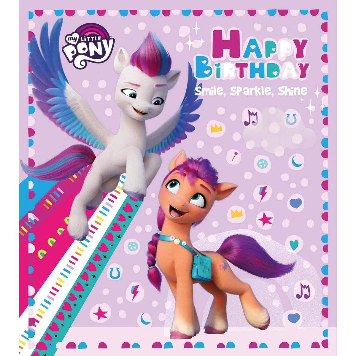 My Little Pony “Smile, Sparkle, Shine” Birthday Card – Official Hasbro Design