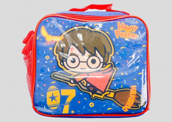 Blue Harry Potter 7 kids lunch bag featuring Harry Potter flying on his broomstick