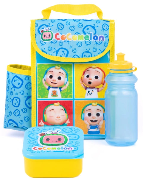 Cocomelon lunch bag set with water bottle and lunch box