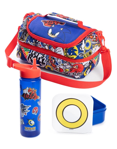 Sonic the Hedgehog lunch bag with matching bottle and food box