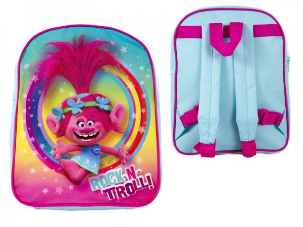 Colourful Trolls Rock-N-Troll backpack with rainbow design