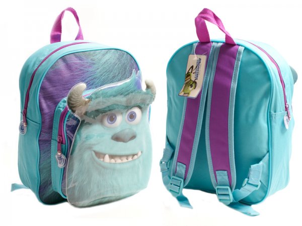 Disney Pixar Monsters Inc Sulley 3D kids backpack in turquoise and purple