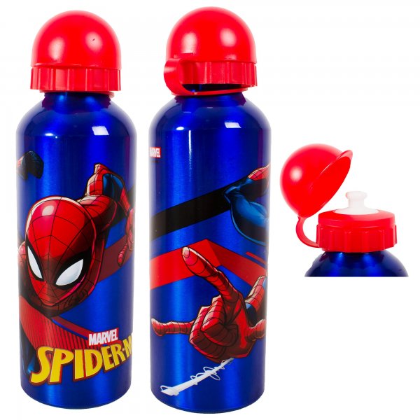 Marvel Spider-Man reusable aluminium drinks bottle with flip-top lid
