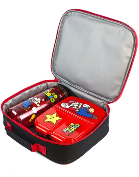 Super Mario lunch bag set with water bottle and lunch box