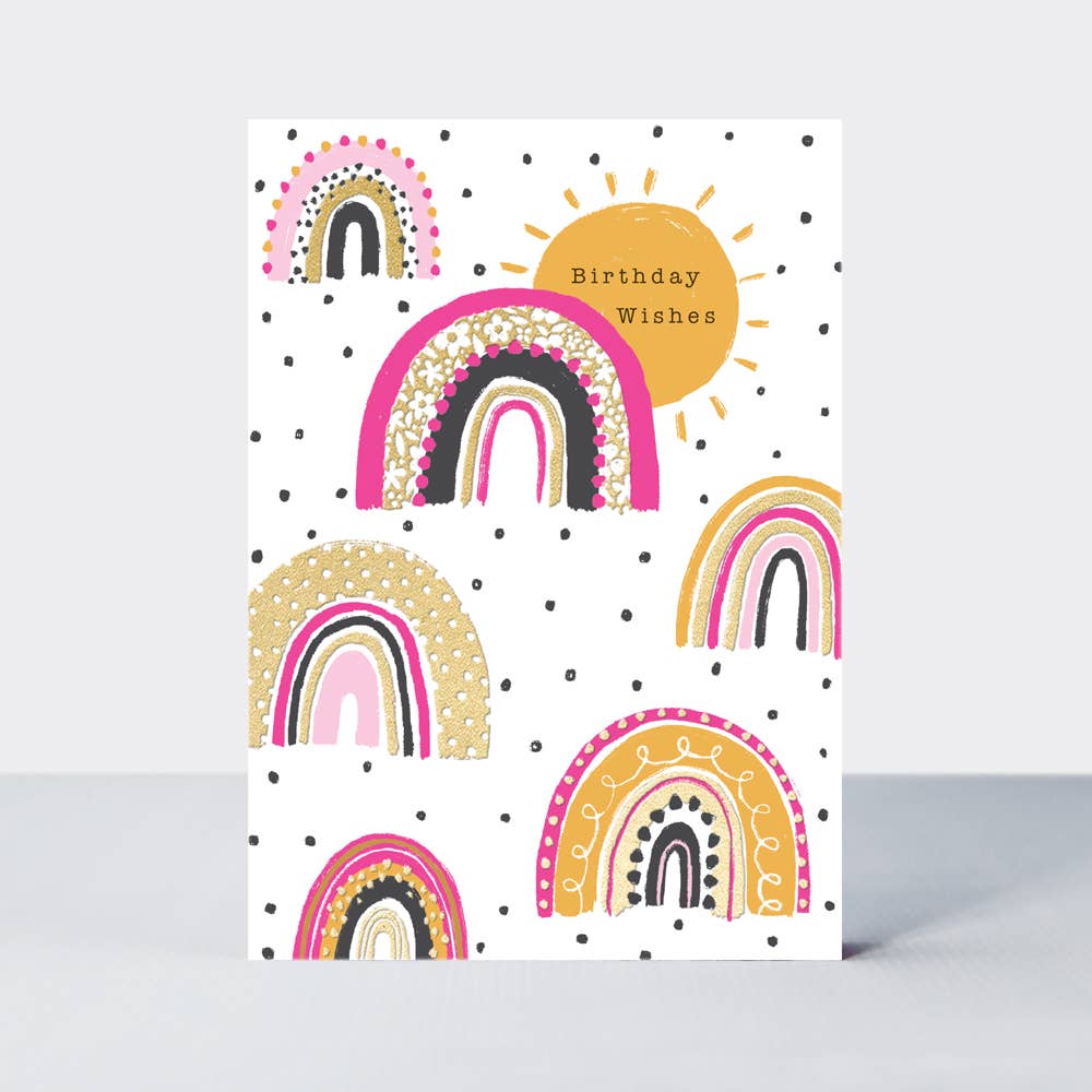 Flamingo - Birthday Rainbows Birthday Card
