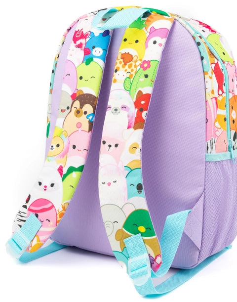 Squishmallows backpack set with lunch bag, pencil case and water bottle in pastel character design