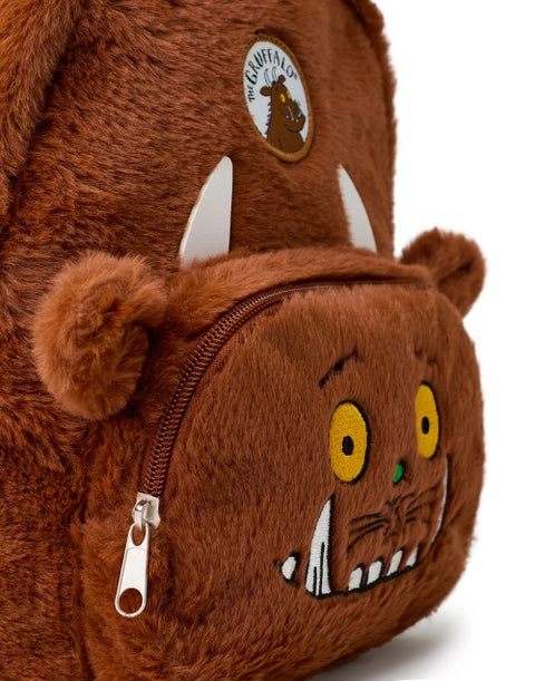 The Gruffalo plush children’s backpack with soft fur design and front zip pocket