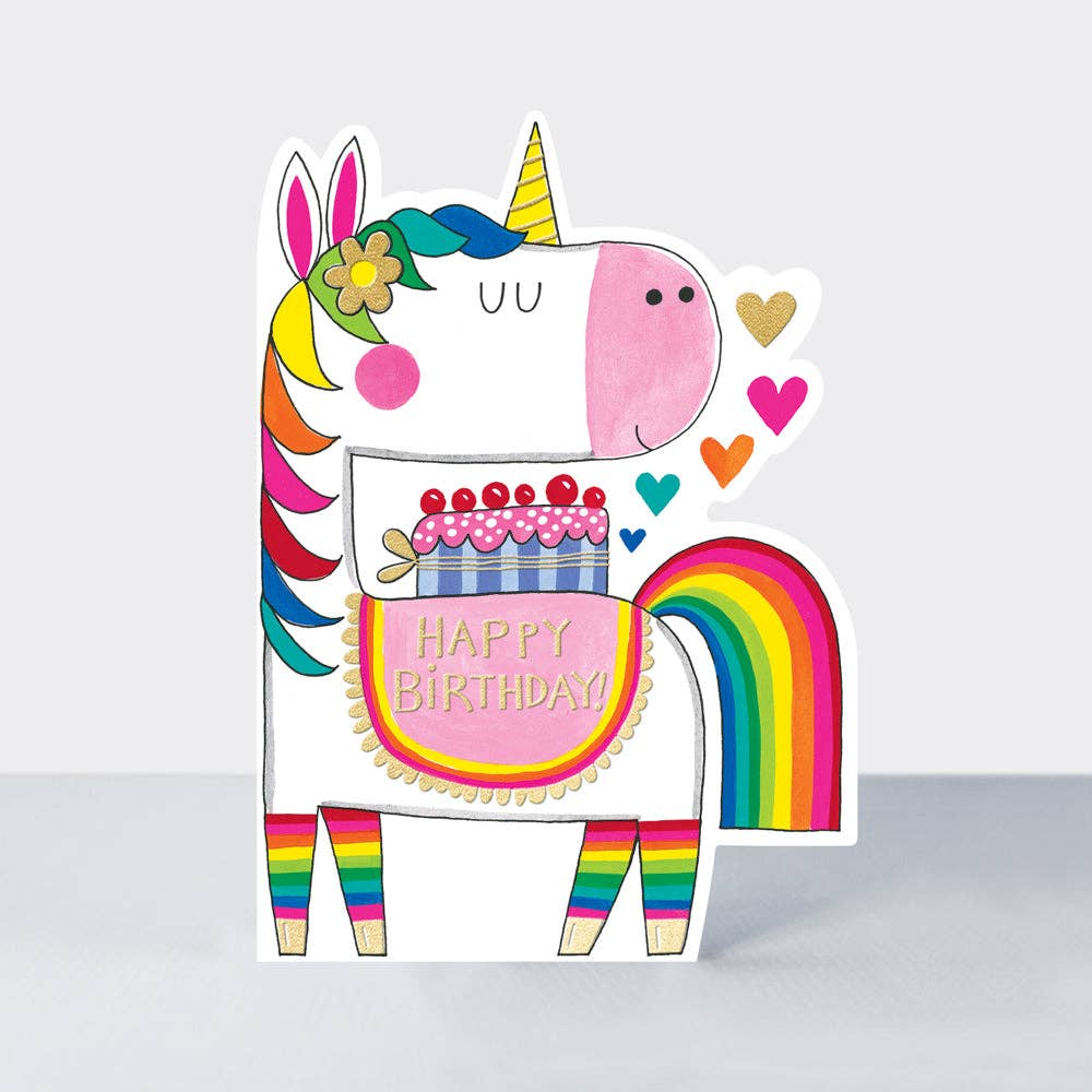 Unicorn “Happy Birthday” Card – Bright & Magical Design