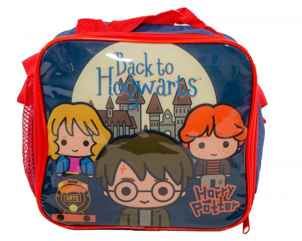 Harry Potter Back to Hogwarts lunch bag featuring Harry, Ron and Hermione