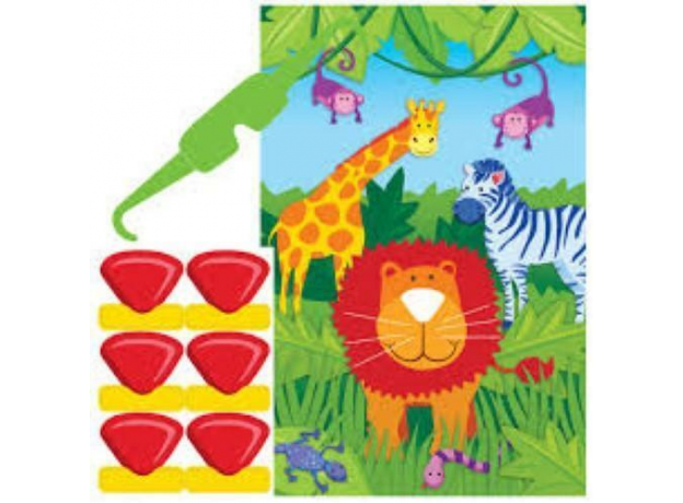 Safari animals party game poster for kids birthday parties

