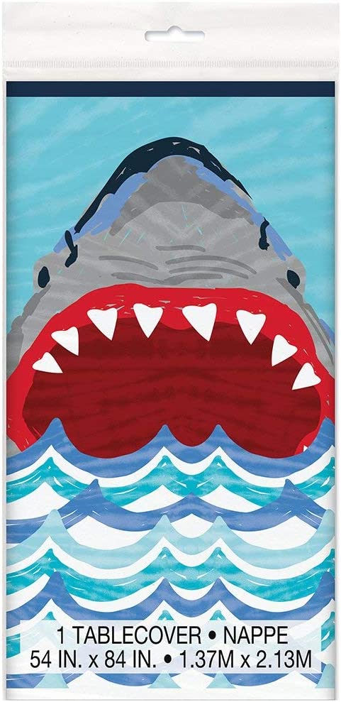 Shark Party plastic tablecloth 7ft x 4.5ft
