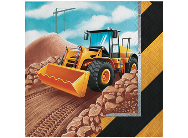Big Dig Construction party napkins pack of 16
