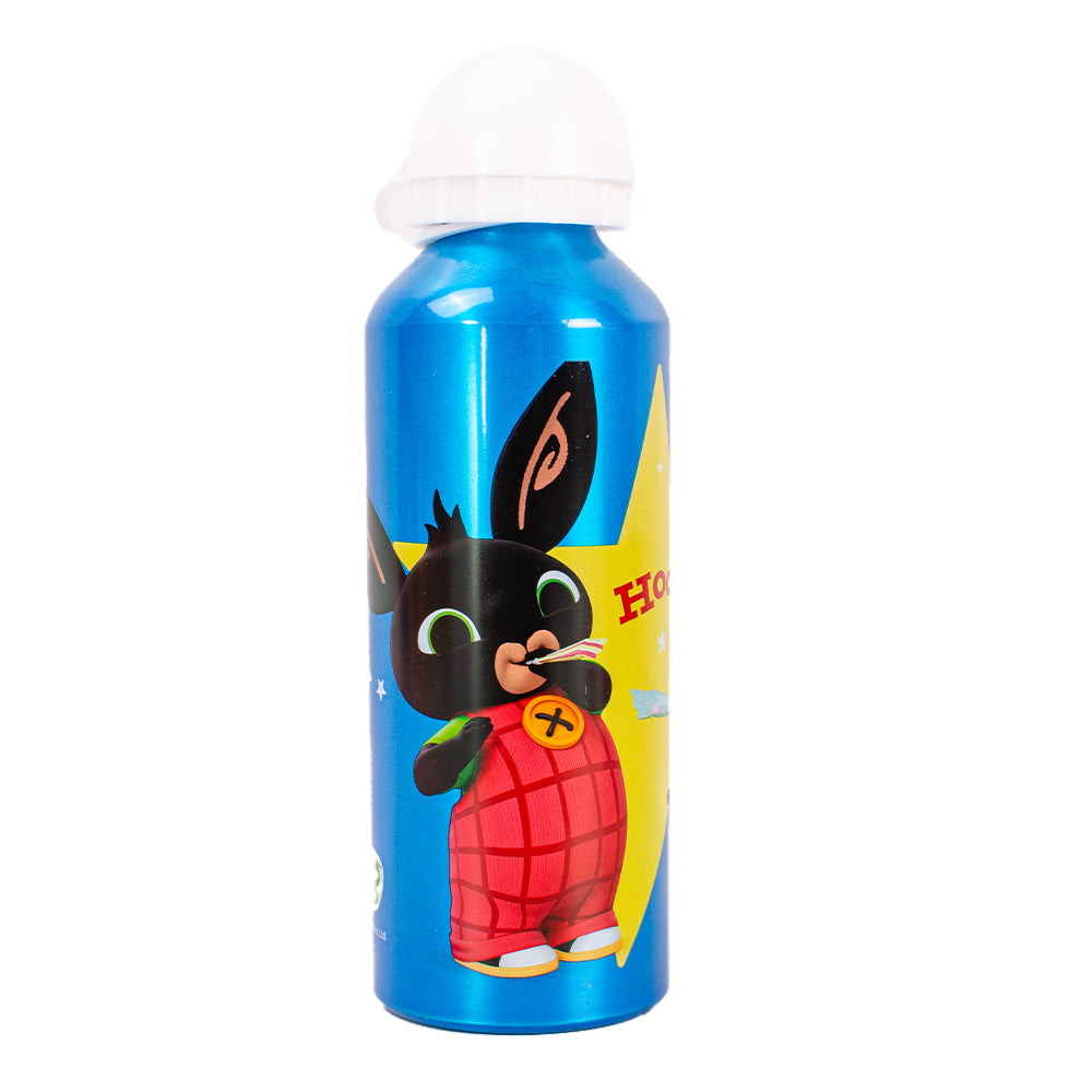 Bing Bunny blue kids aluminum water bottle with flip top lid
