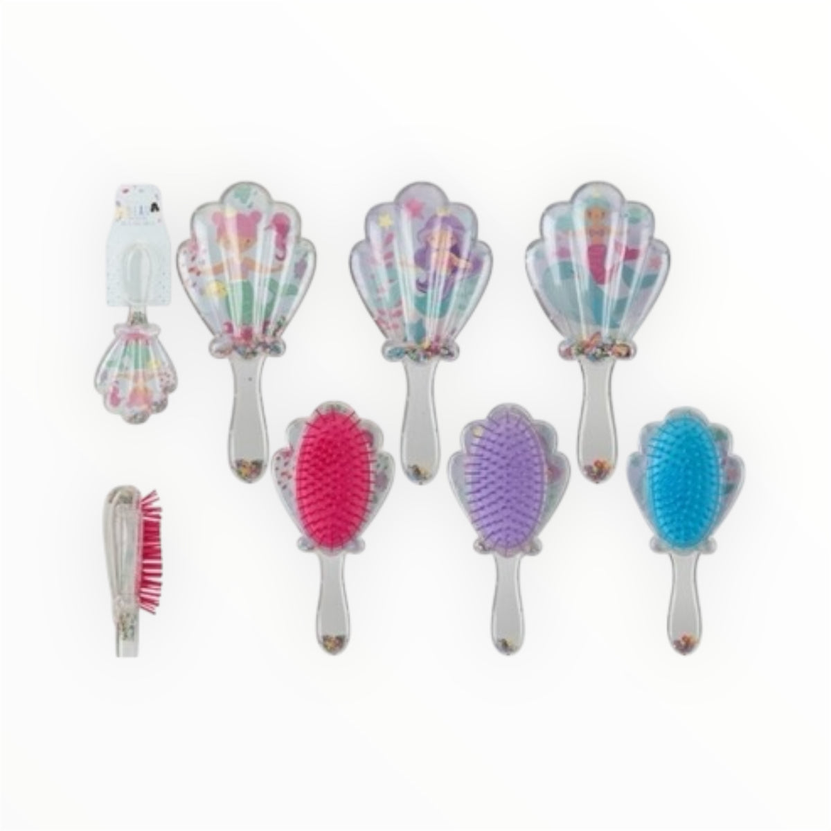 Cutie Mermaid Shell Confetti Hair Brush