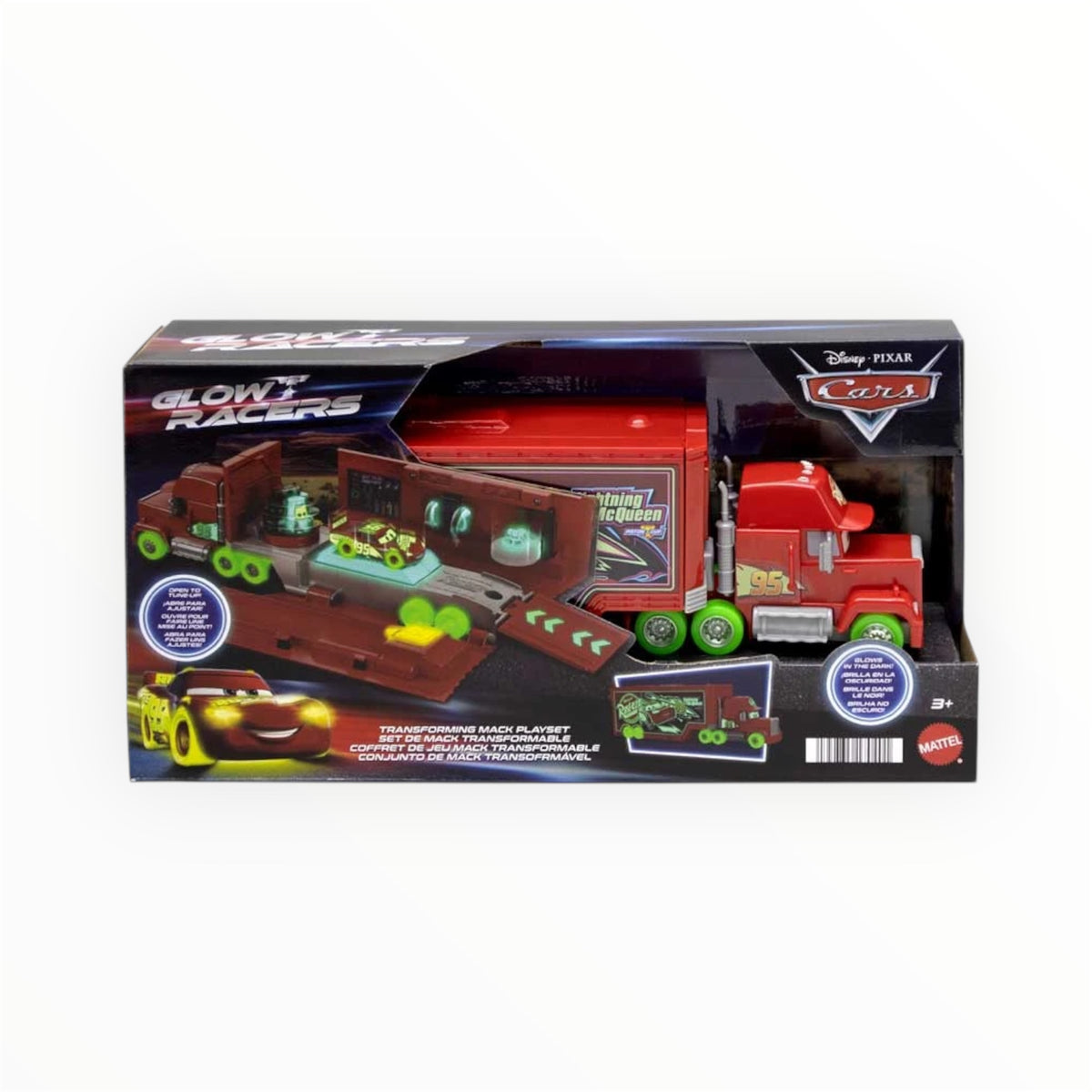 Disney Cars Night Racing Glow Mack Hauler