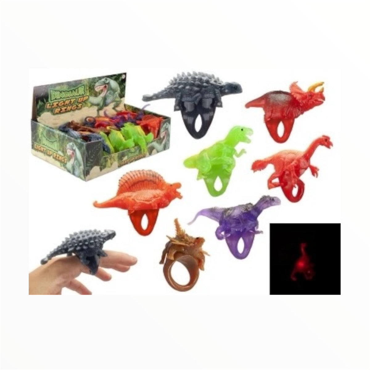 Light Up Dinosaur Rings