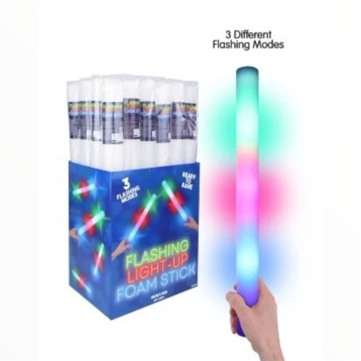 Multicolour Flashing Light Up Foam Baton Glow Stick