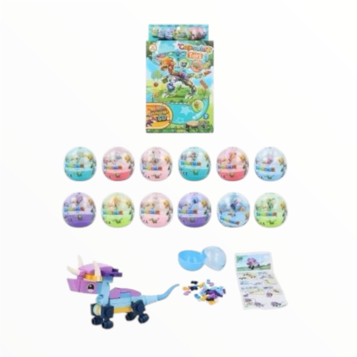 Dinosaur Capsule Eggs With Dinosaur Blocks