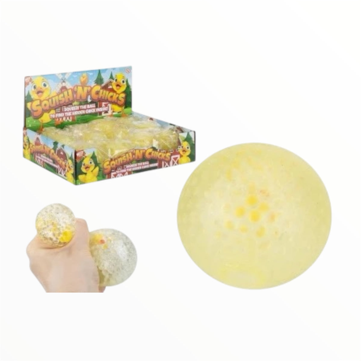 Squish n Chicks Squishy Ball With Chick